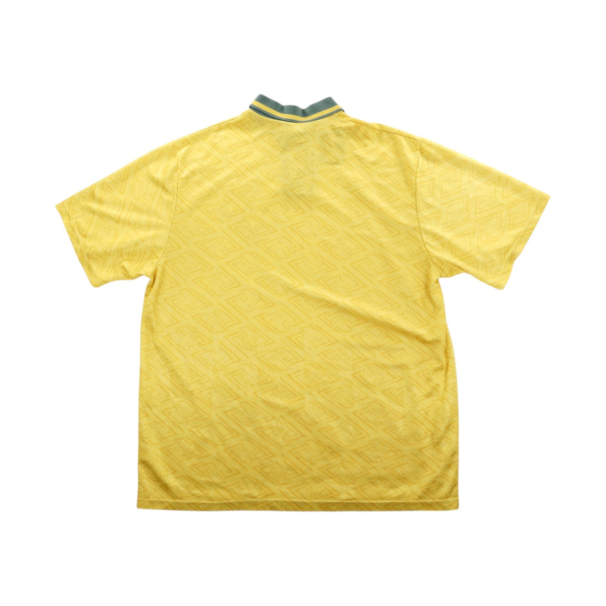 1991/93 Brazil home shirt back view showing plain yellow jacquard body