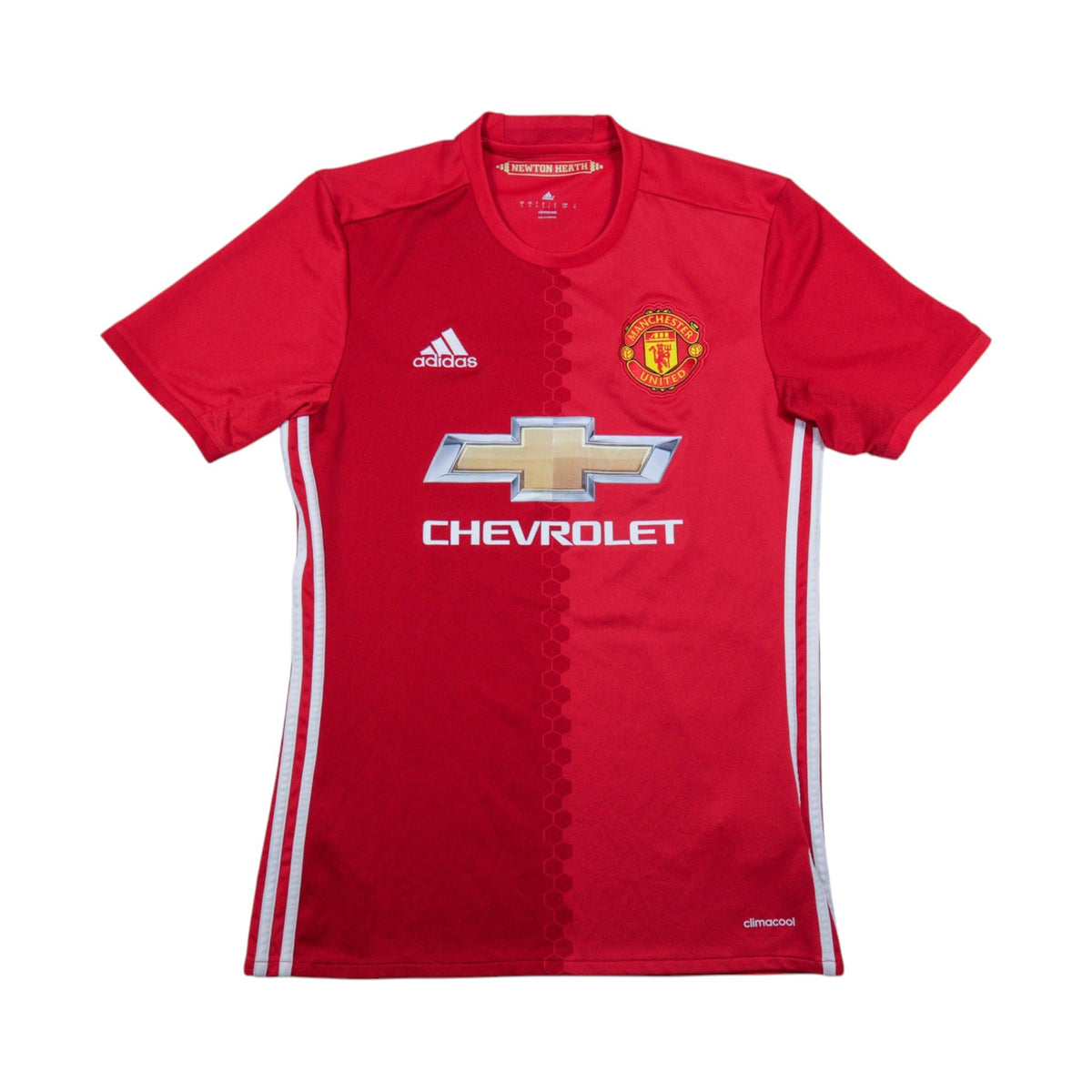 Manchester United 2016/17 home shirt front with Chevrolet sponsor and adidas logo