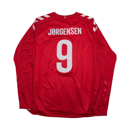 2018/19 Denmark home shirt back with Jørgensen and number 9