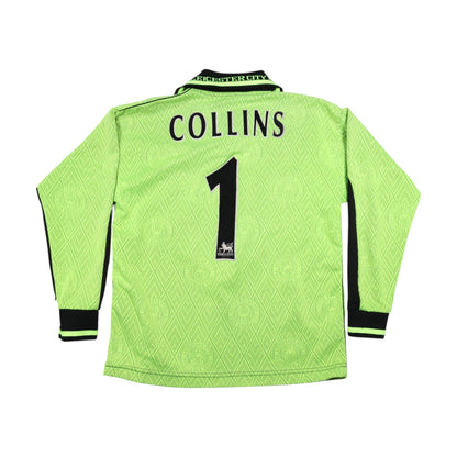 Back of Leicester City goalkeeper shirt showing Collins and the number 1