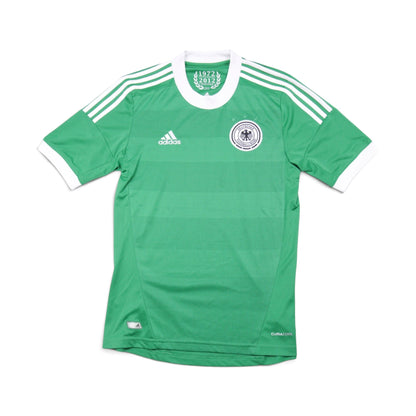 Front view of 2012/13 Germany away football shirt by adidas, green with white trim and DFB crest
