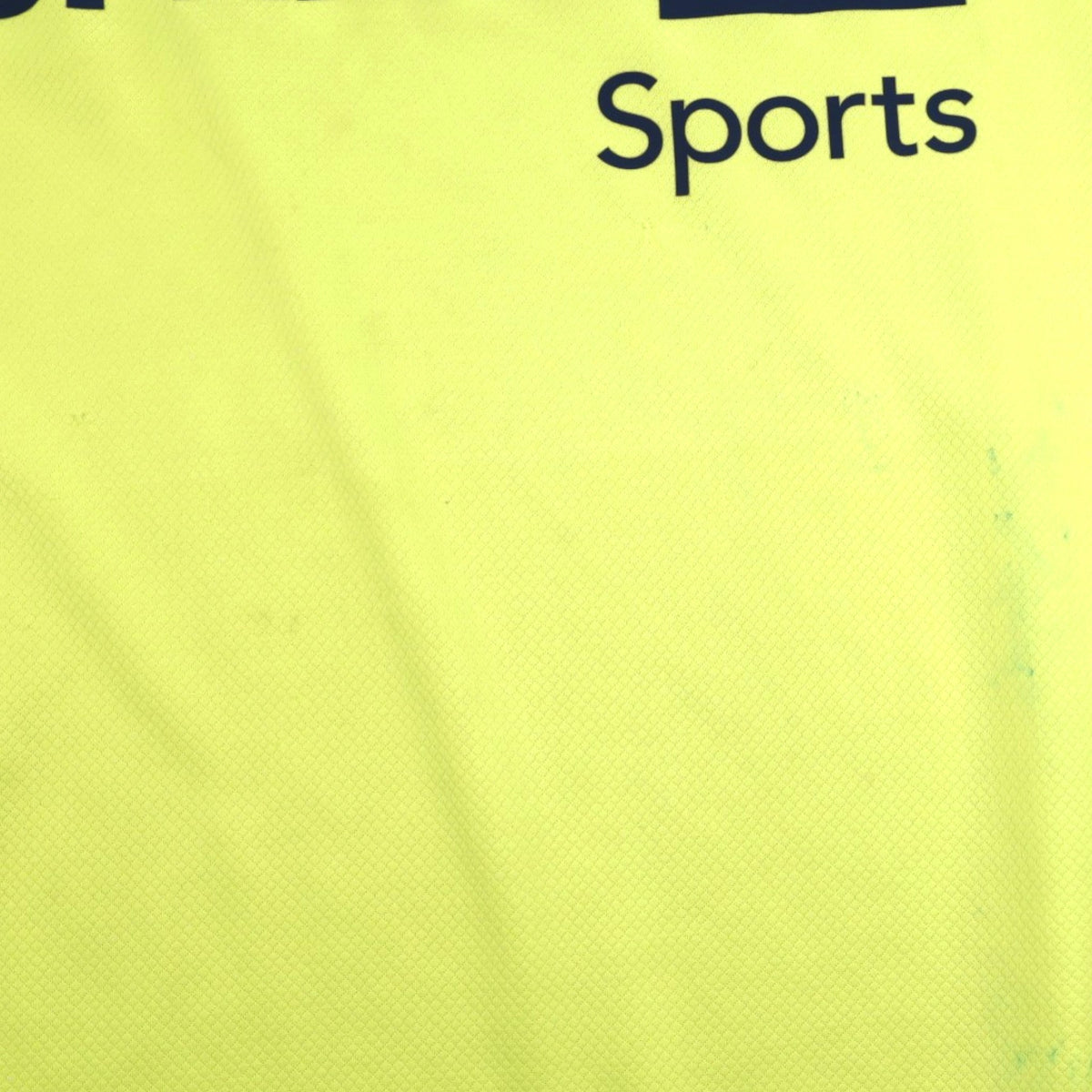 Close-up of the fabric showing a faint mark near the hem