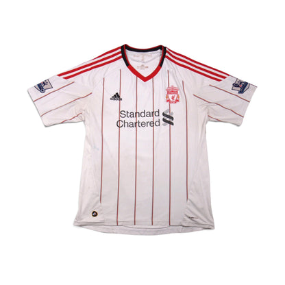 Front view of 2010/11 Liverpool away shirt by adidas with Standard Chartered sponsor