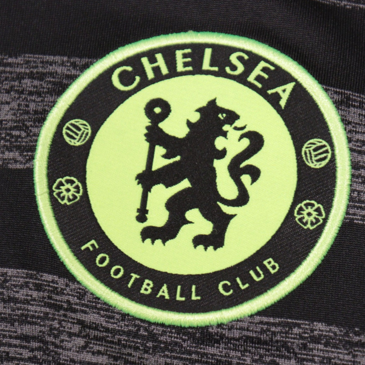 Close-up of the Chelsea Football Club crest