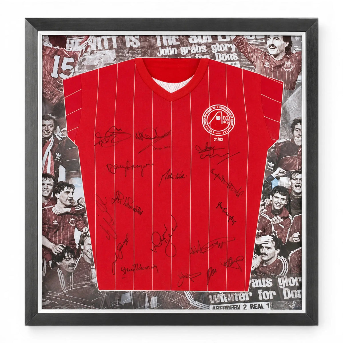 Aberdeen 1983/84 Full team & Alex Ferguson Signed Heritage Frame Forever Vintage