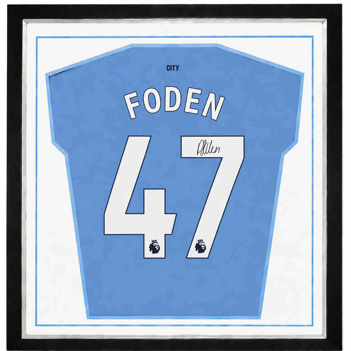 Foden Framed Signed Manchester City Football Shirt 2024/25 Season Forever Vintage