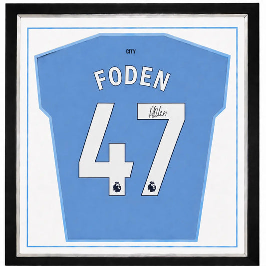 Foden Framed Signed Manchester City Football Shirt 2024/25 Season Forever Vintage