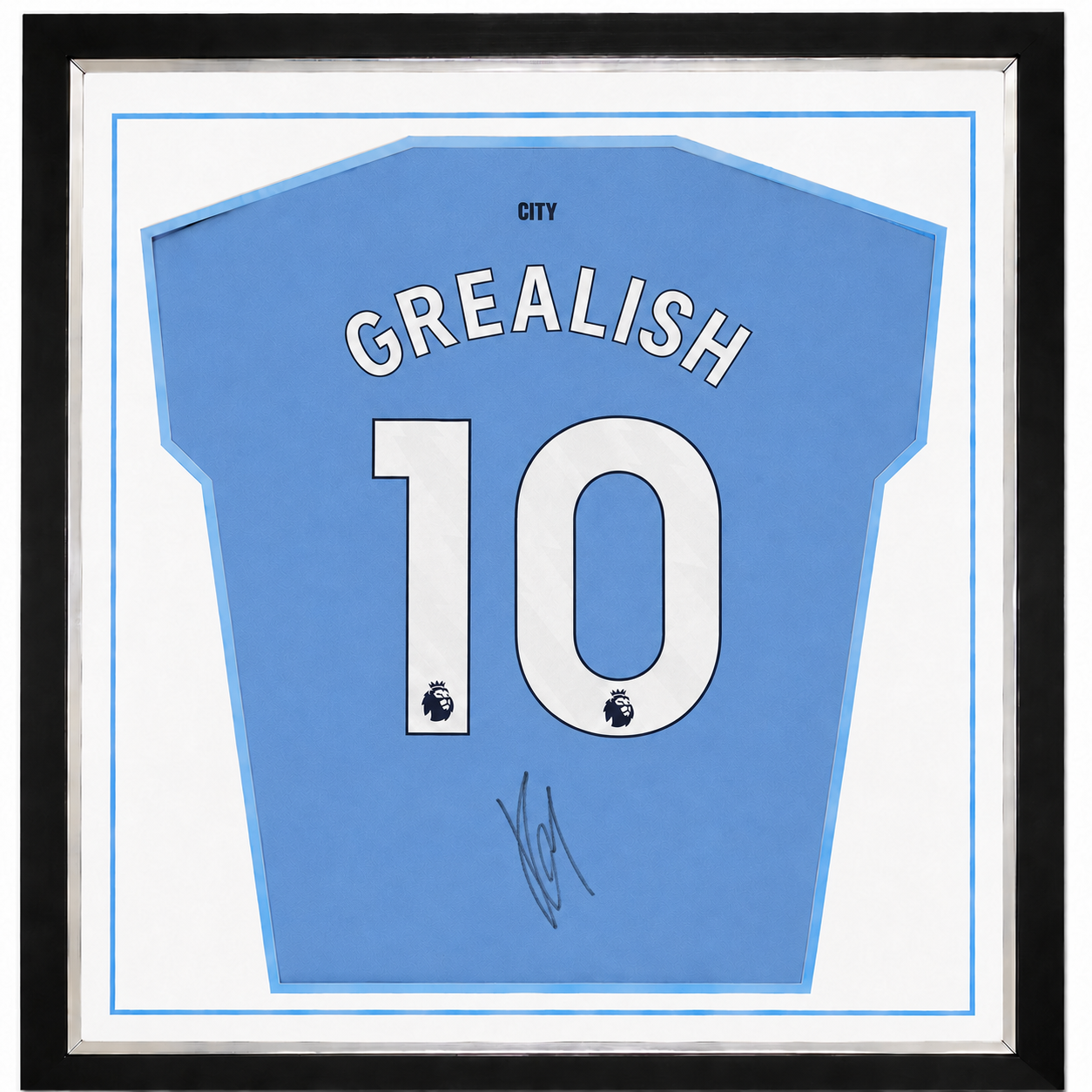 Grealish Framed Signed Manchester City Football Shirt 2024/25 Season