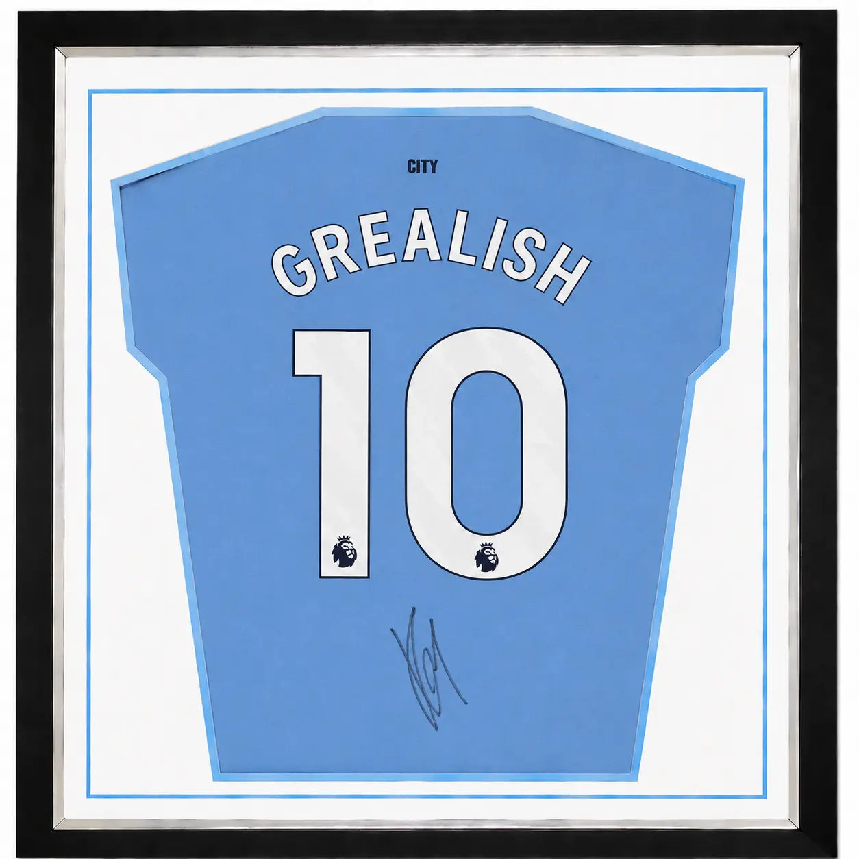 Grealish Framed Signed Manchester City Football Shirt 2024/25 Season Forever Vintage