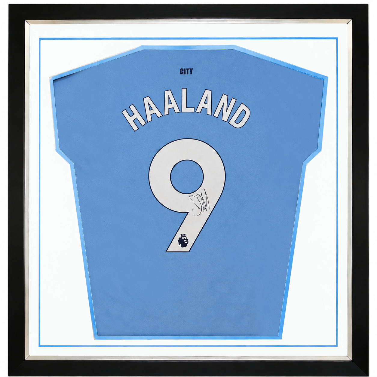 Erling Haaland Framed Signed Manchester City Football Shirt 2024/25 Season