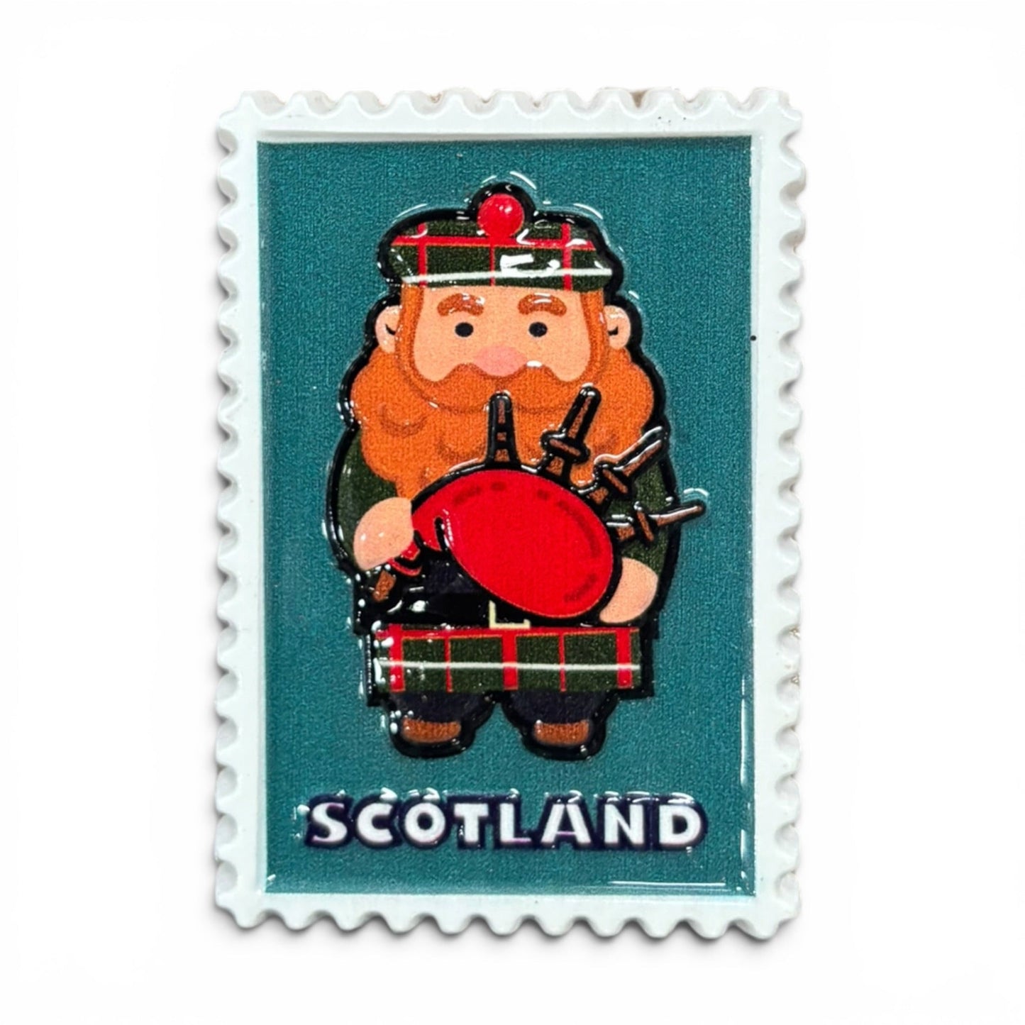 Scotland Piper Stamp Gloss Magnet