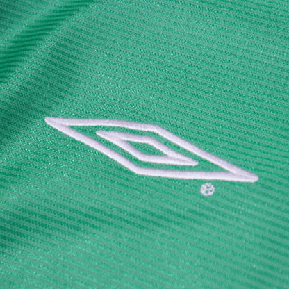 Close-up of the Umbro diamond logo embroidered on the sleeve
