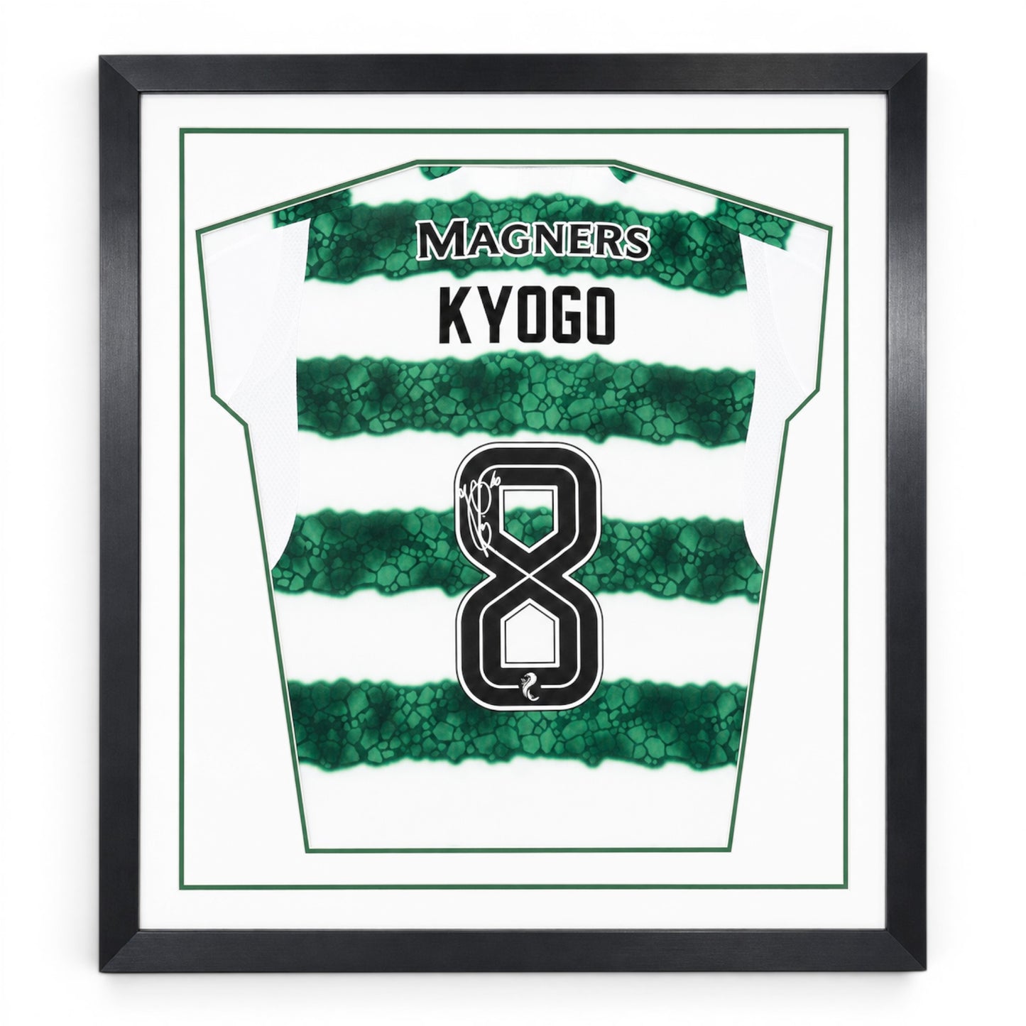 Kyogo Framed Signed Celtic Football Shirt 2023/24 Season