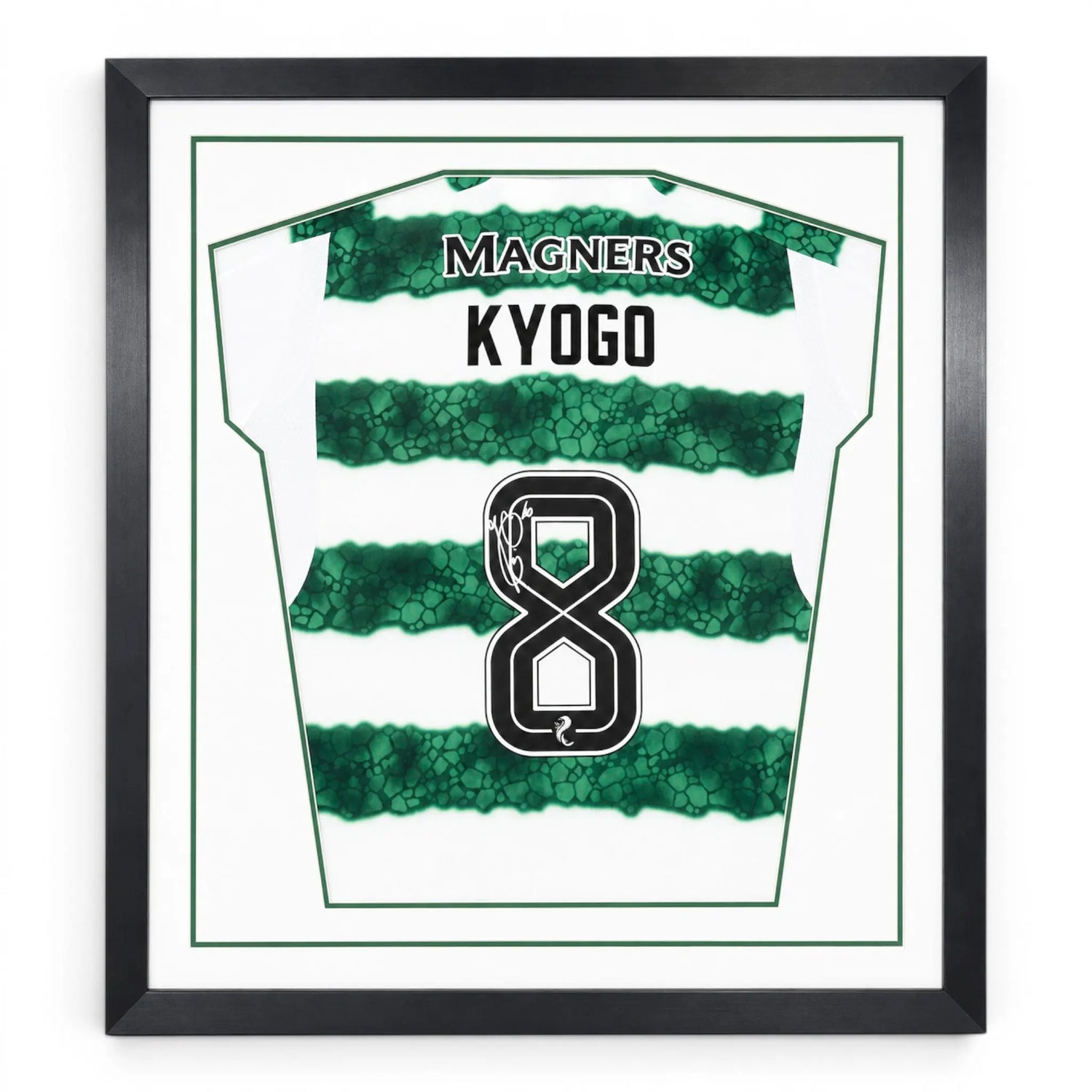 Kyogo Framed Signed Celtic Football Shirt 2023/24 Season Forever Vintage