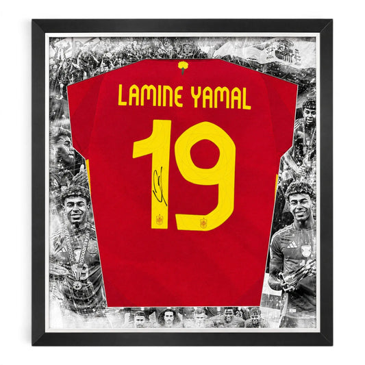 Lamine Yamal Hero Frame Signed Spain Football Shirt Euro 2024 Forever Vintage