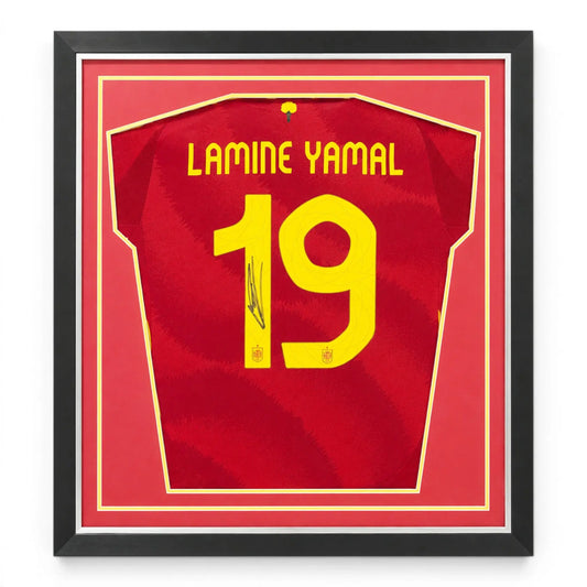 Lamine Yamal Framed Signed Spain Football Shirt Euro 2024 Forever Vintage