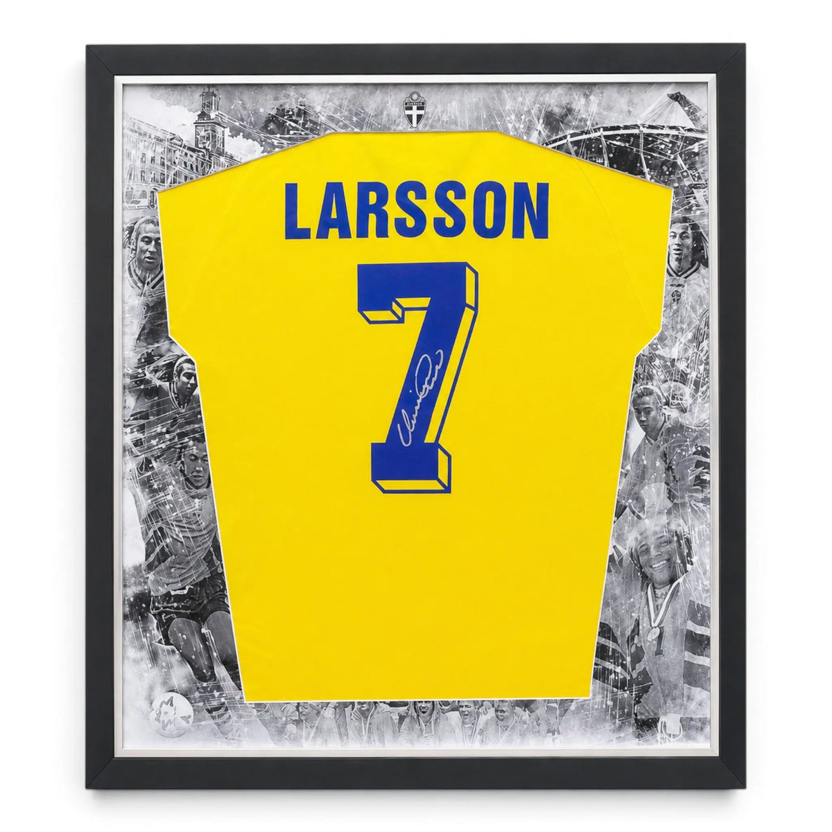 Larsson Framed Signed Sweden Football Shirt World Cup 1994 Forever Vintage