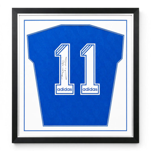 Laudrup Framed Signed Rangers Football Shirt 1994/96 Seasons Forever Vintage