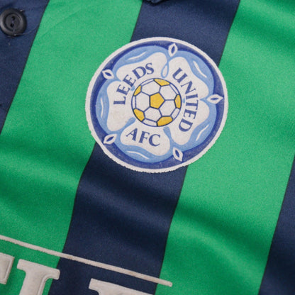 Close-up of the Leeds United AFC crest on the chest