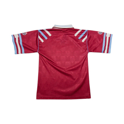 West Ham United 1991/92 home shirt back view showing sleeve trim