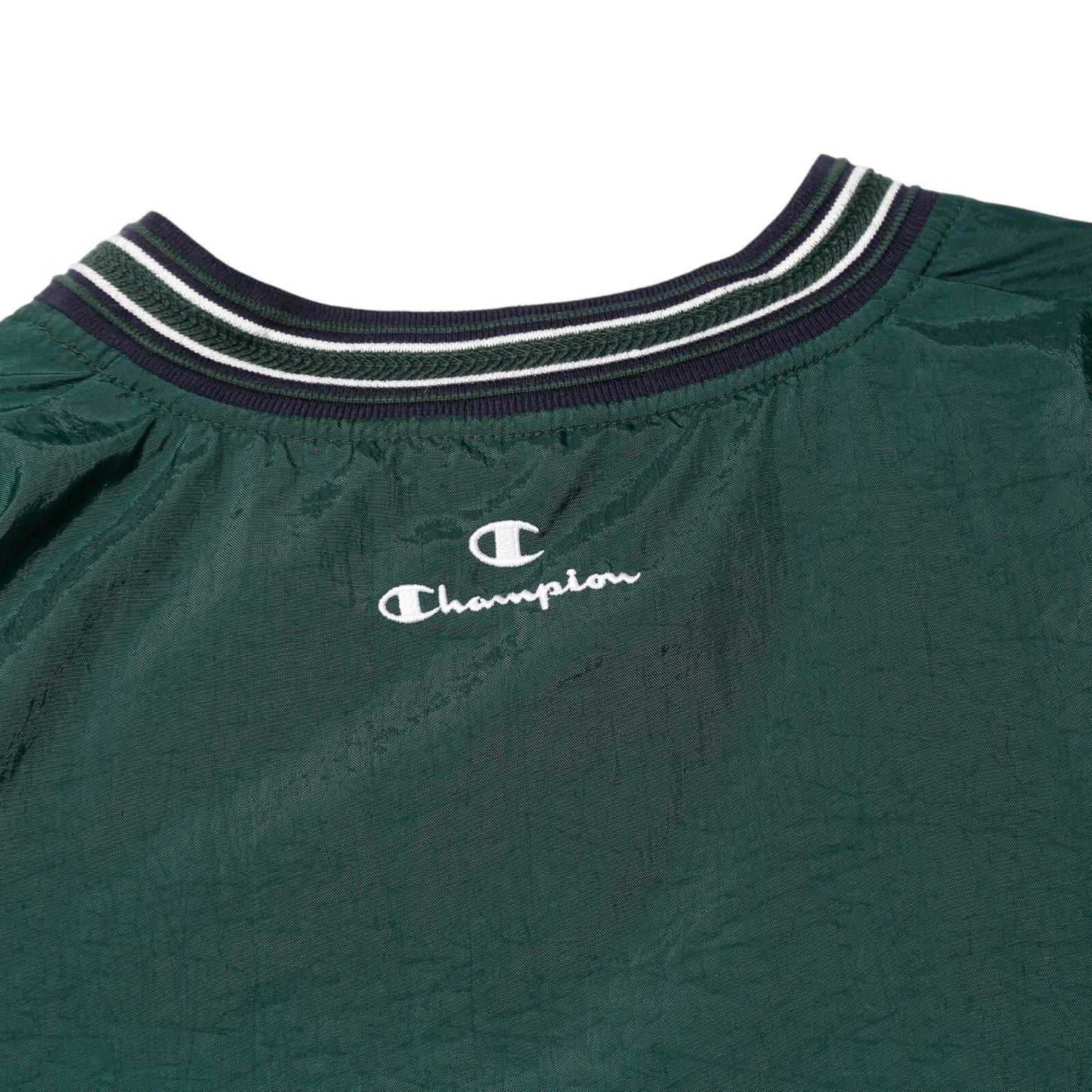 Champion Dark Green V-Neck Pullover Windbreaker Jacket