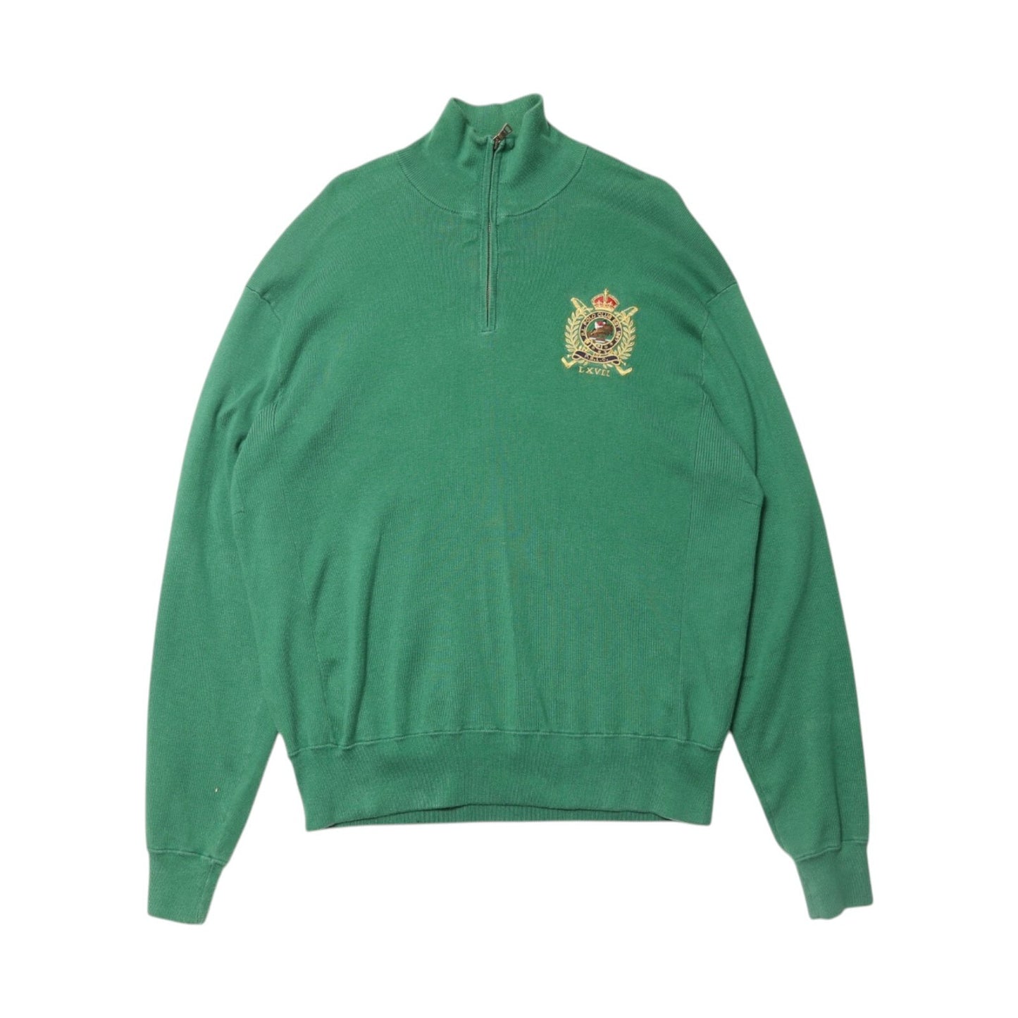 Polo by Ralph Lauren Green Quarter Zip Pullover Sweater (XL)