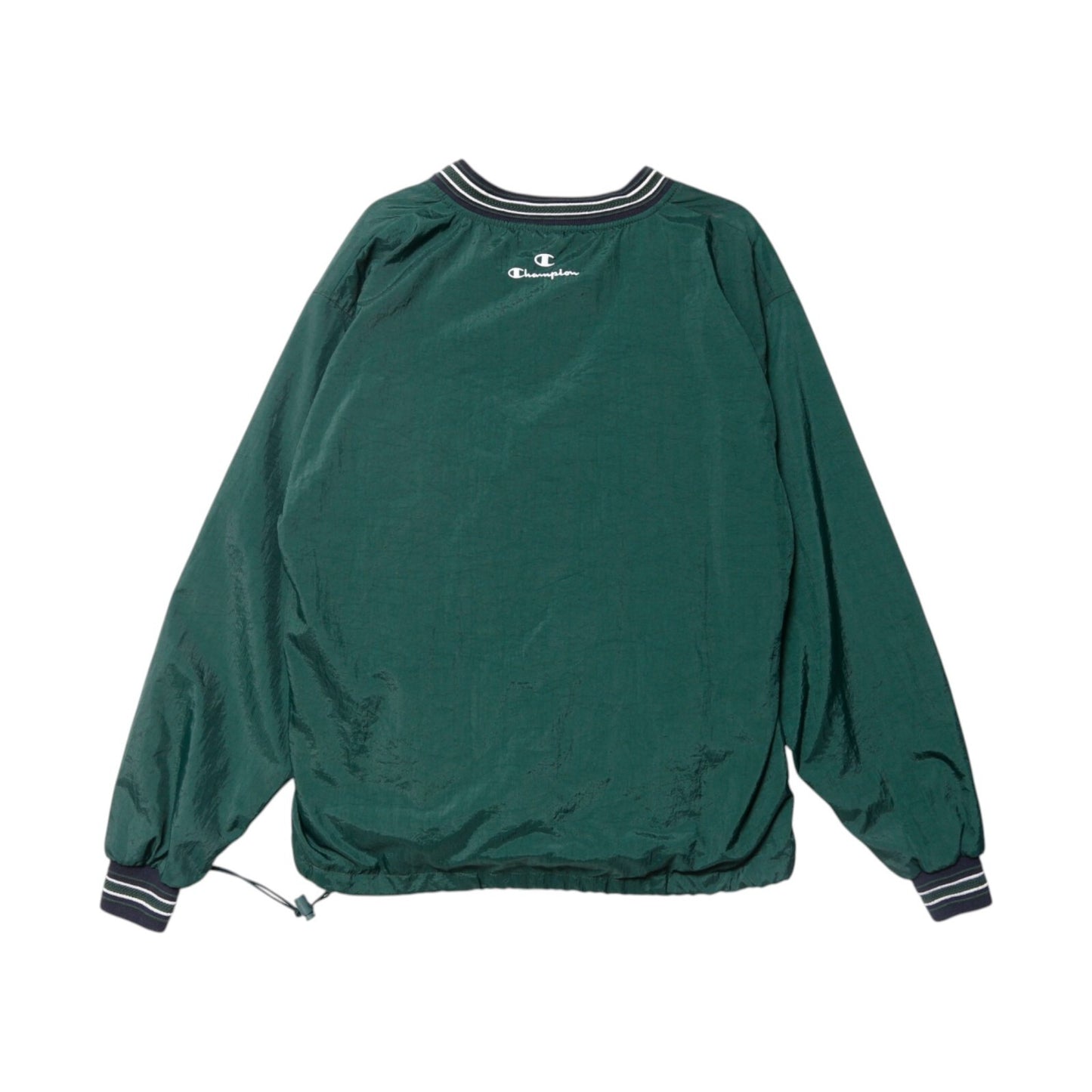 Champion Dark Green V-Neck Pullover Windbreaker Jacket