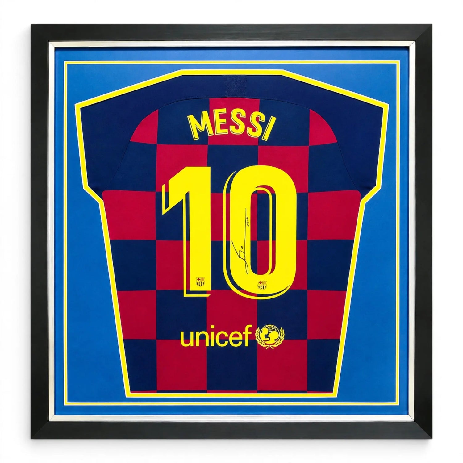 Messi Framed Signed Barcelona Football Shirt Season 2019/20 Forever Vintage